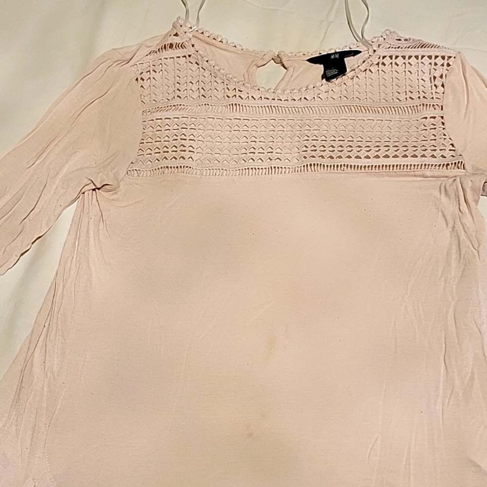 3/4 sleeve light pink top
